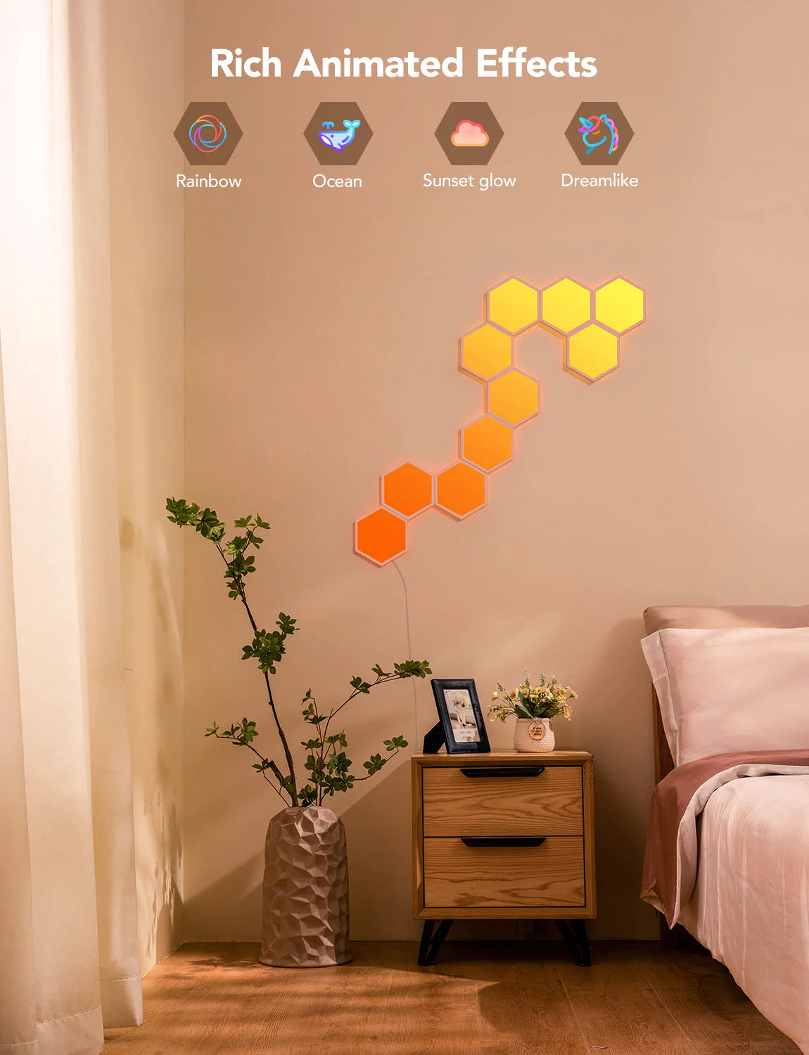 Govee Glide Hexa Light Panels (10PCS) - Smart RGBIC LED Panels for Gaming & Ambiance